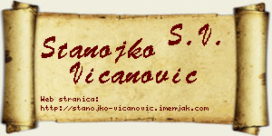 Stanojko Vicanović vizit kartica
